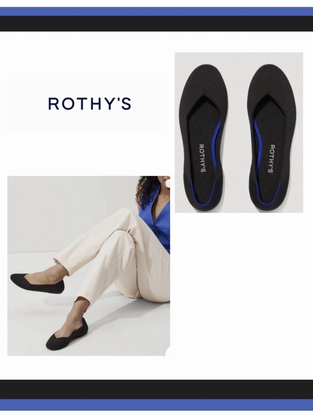 Rothy's Round Toe The Flat in Black Size 8